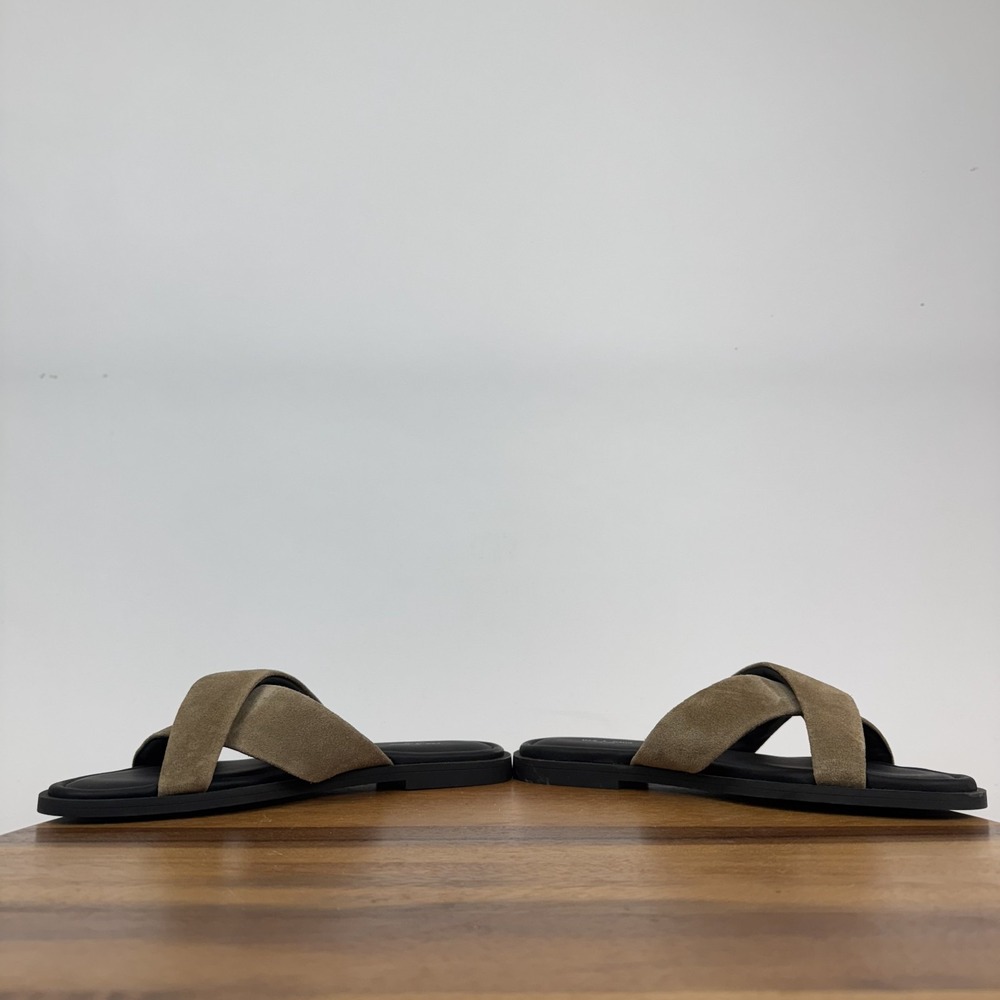 Womens Rag & Bone Geo Brown Suede Crisscross Casual Slide Sandals Size 37 GUC - Picture 5 of 9